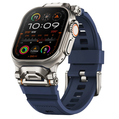 Rugged quick release smartwatch band, durable silicone for active lifestyles & sport.