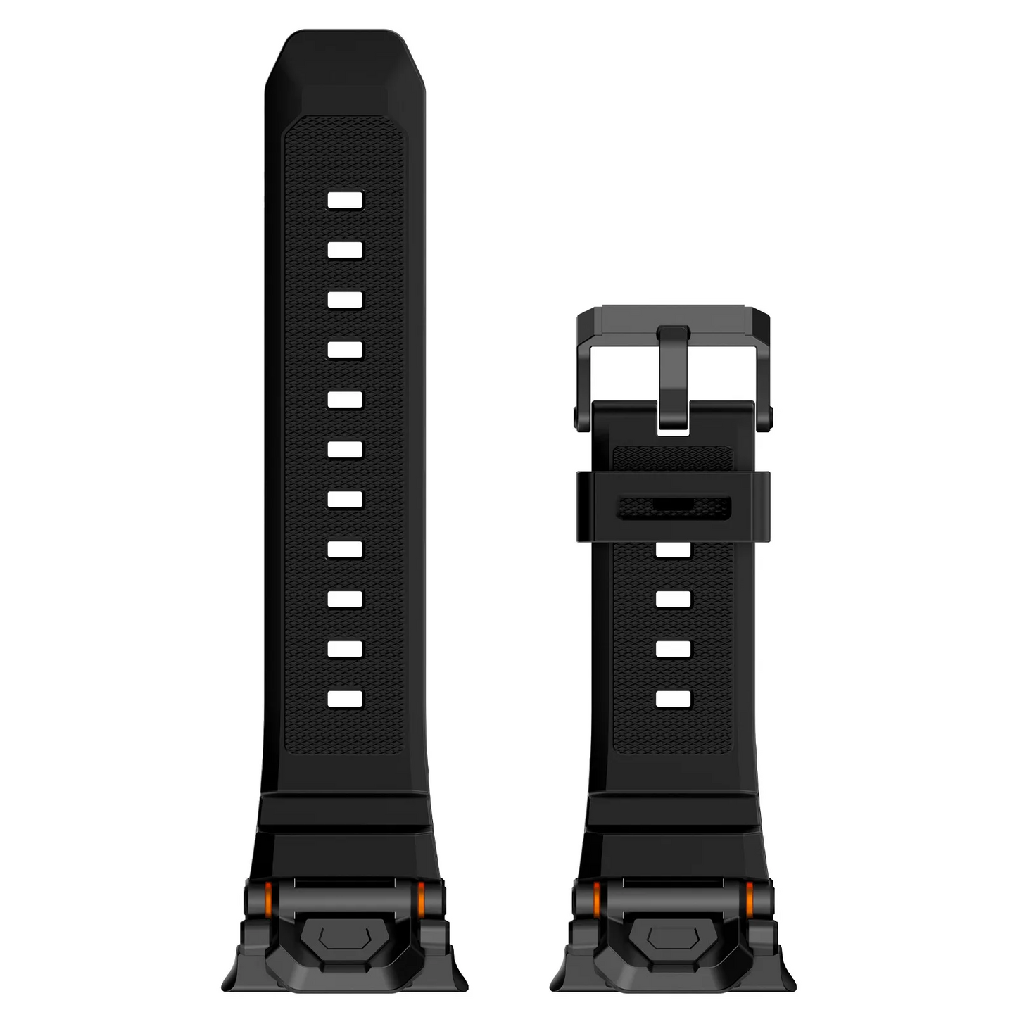 Durable silicone smartwatch band with secure buckle, quick release & comfort.