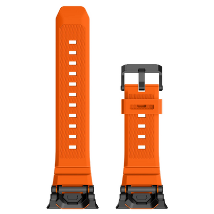 Durable silicone smartwatch band, stylish, rugged, & comfortable unisex accessory.