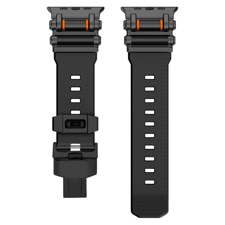 Sporty Apple Watch silicone strap, designed for active and stylish users.