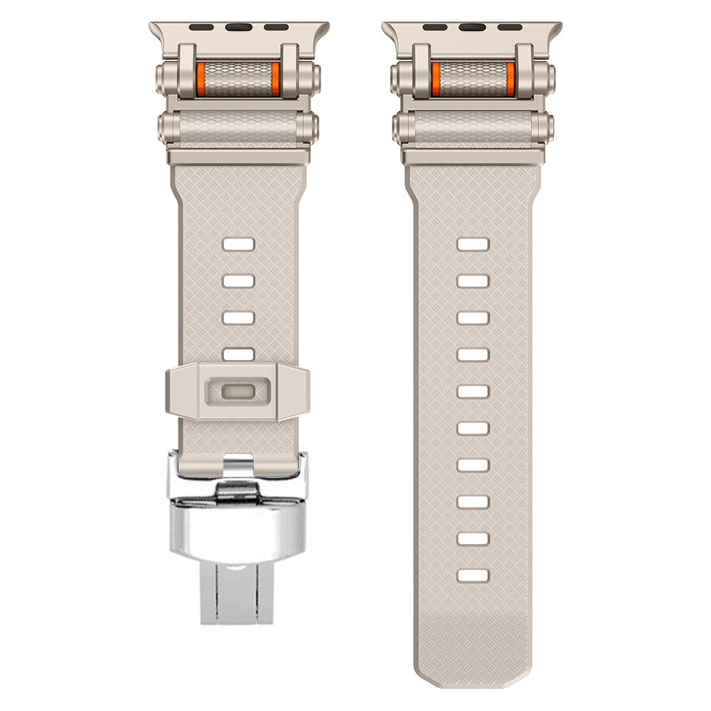 Apple Watch accessory: durable, flexible silicone wristband for personalization.