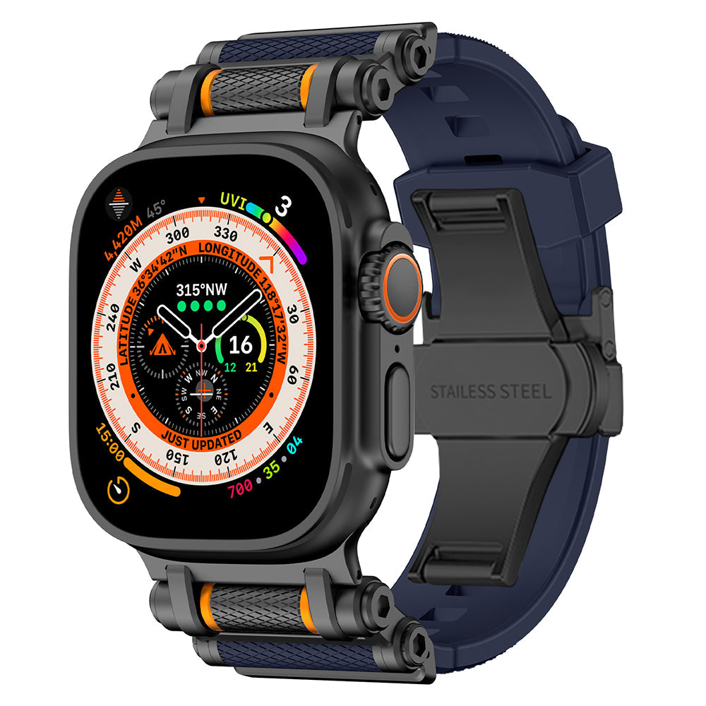 Comfortable unisex silicone band for Apple Watch, durable and easy to install.