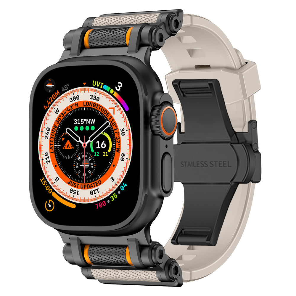 High-quality silicone watch band compatible with Apple Watch, long-lasting comfort.