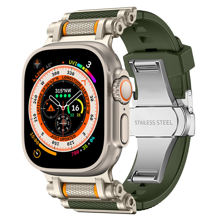 Durable Apple Watch silicone replacement band, soft-touch for all-day wear.