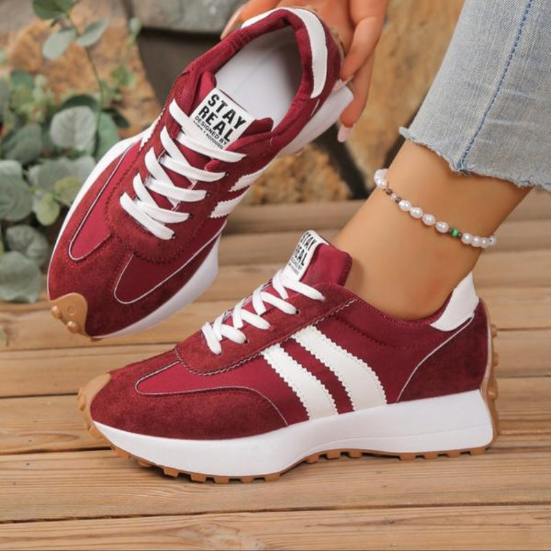 Top view of unisex arch support sneakers, ideal for walking, everyday wear, & comfort.