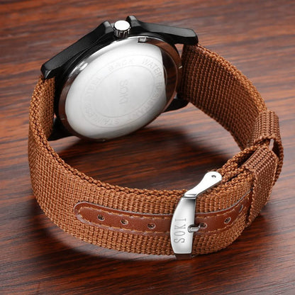 Adventure-ready unisex sport watch on a wrist during a hike, showcasing its durable design.