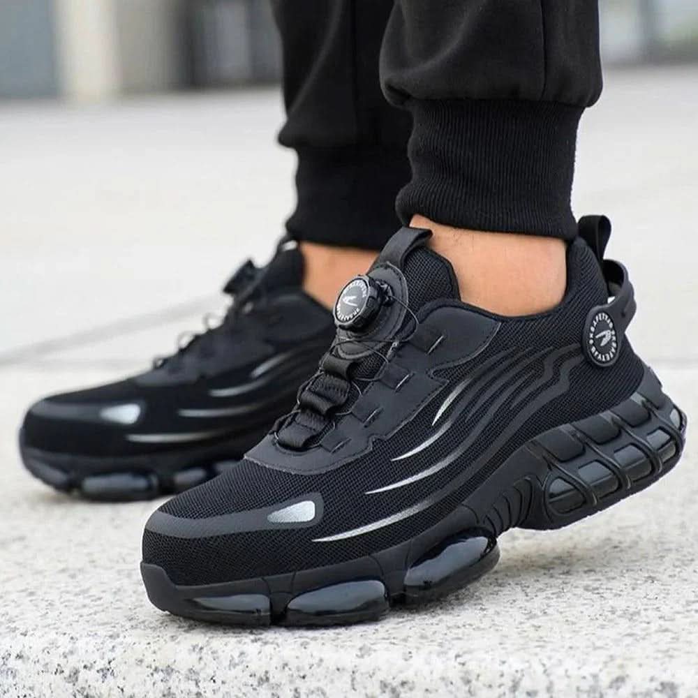 Slip-resistant unisex safety work shoes with all-day comfort for industrial use.