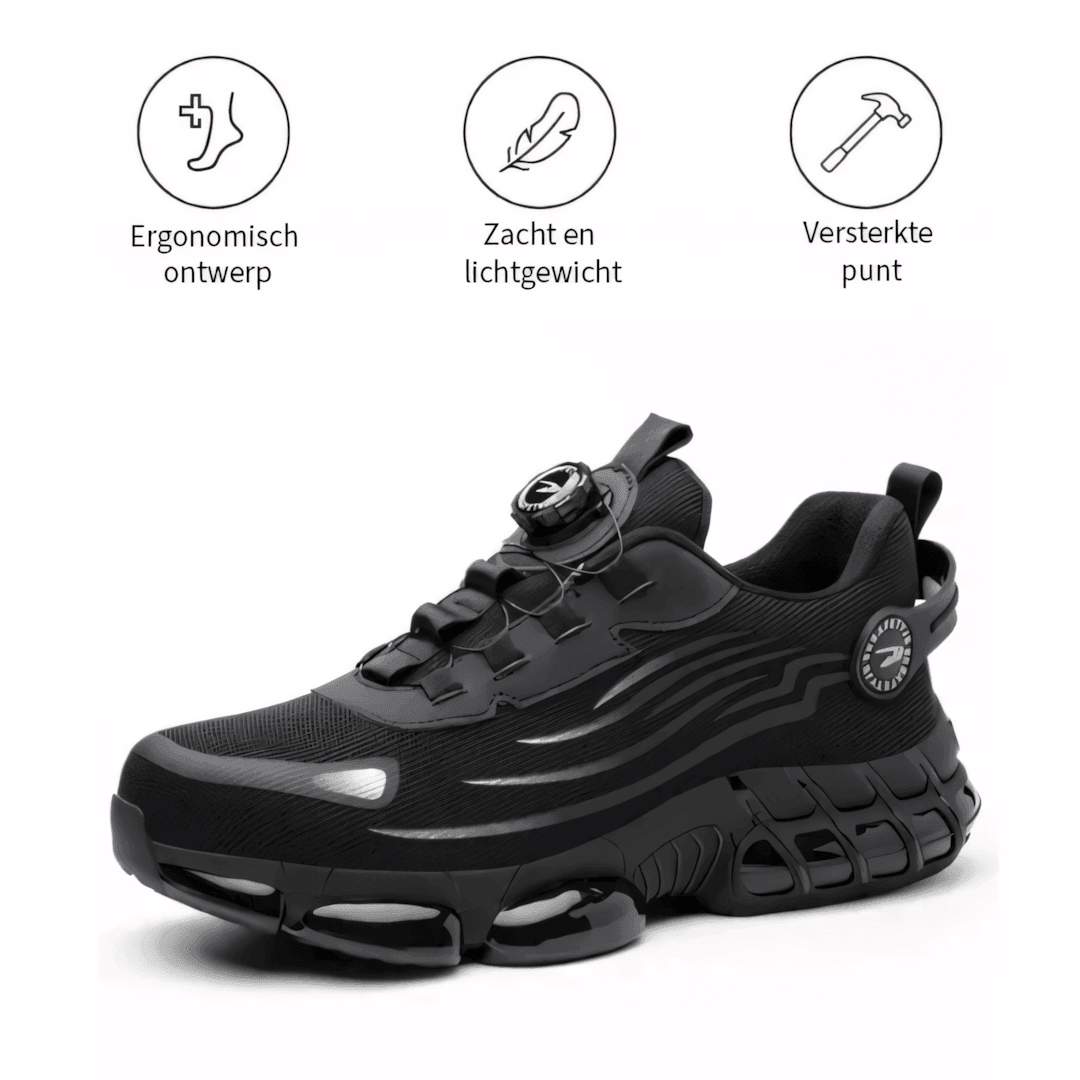 Protective unisex work safety shoes, slip-resistant, durable for industrial environments.