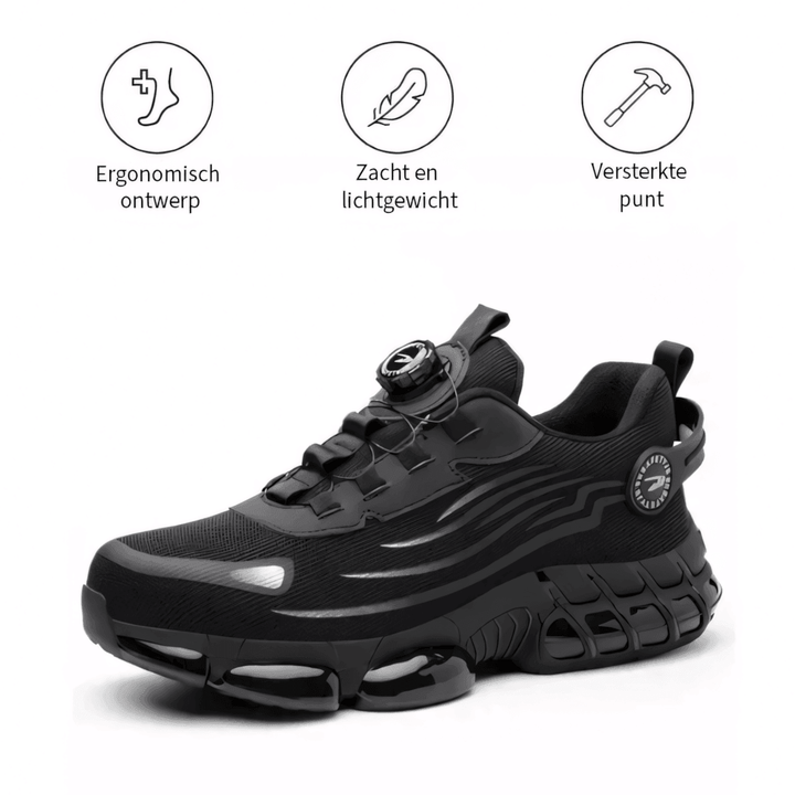 Protective unisex work safety shoes, slip-resistant, durable for industrial environments.