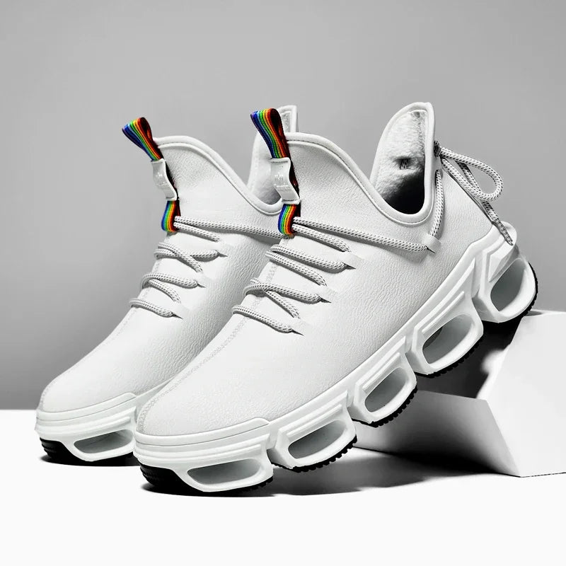 Lightweight textured Unisex Dynamic Performance Sneakers, front view, for comfort & casual wear.