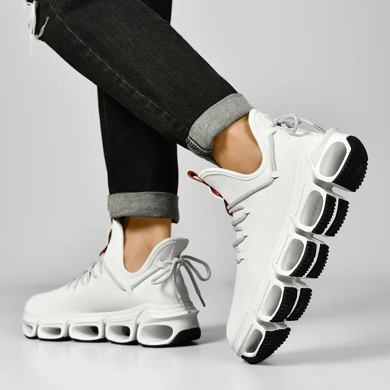 Stylish Unisex Dynamic Performance Sneakers, top view, featuring dynamic design & comfort.