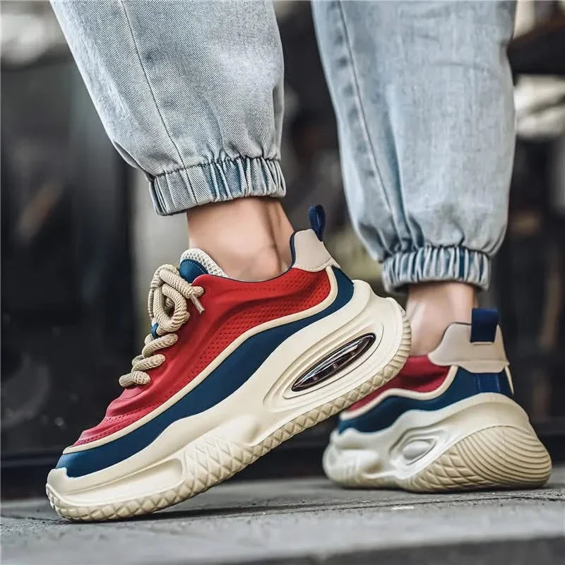 Front view of unisex Dynasty sneakers, showcasing retro design & comfort features.
