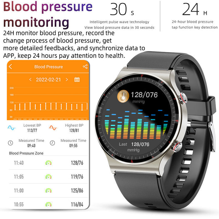 Smartwatch with advanced ECG, SpO2 & heart rate for comprehensive health tracking.