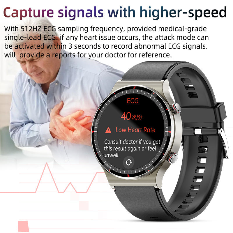 All-day activity watch with ECG, heart rate, sleep, and SpO2 monitoring.