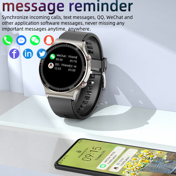 Fitness tracker smartwatch: ECG, blood oxygen, heart rate, activity, sleep monitoring.