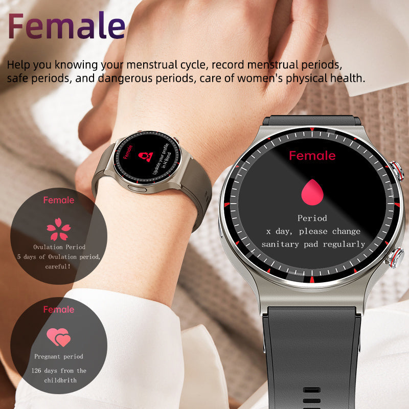 Waterproof unisex smartwatch, ECG & blood oxygen monitor for active lifestyles.