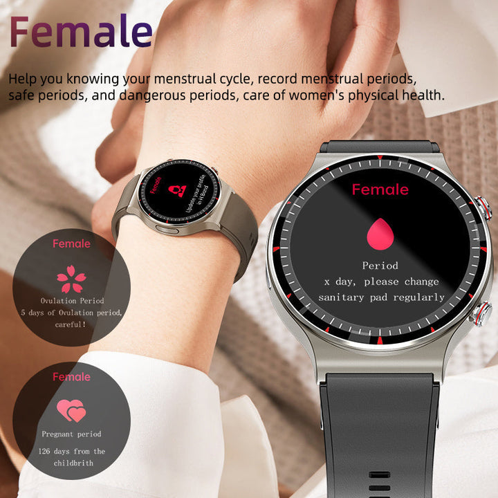 Waterproof unisex smartwatch, ECG & blood oxygen monitor for active lifestyles.