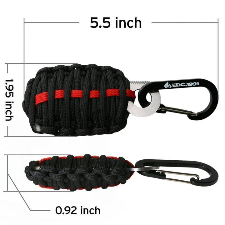 Survival grenade kit, perfect EDC gear with a strong paracord wrap for hiking and fishing.