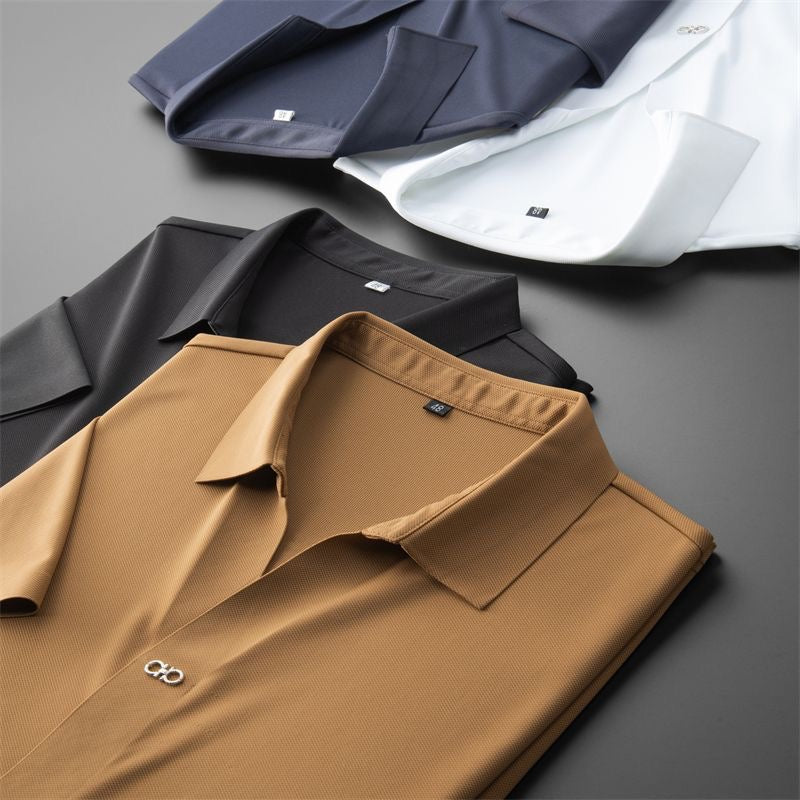 Comfortable unisex two-piece outfit including a stylish polo & casual trousers for everyday elegance.