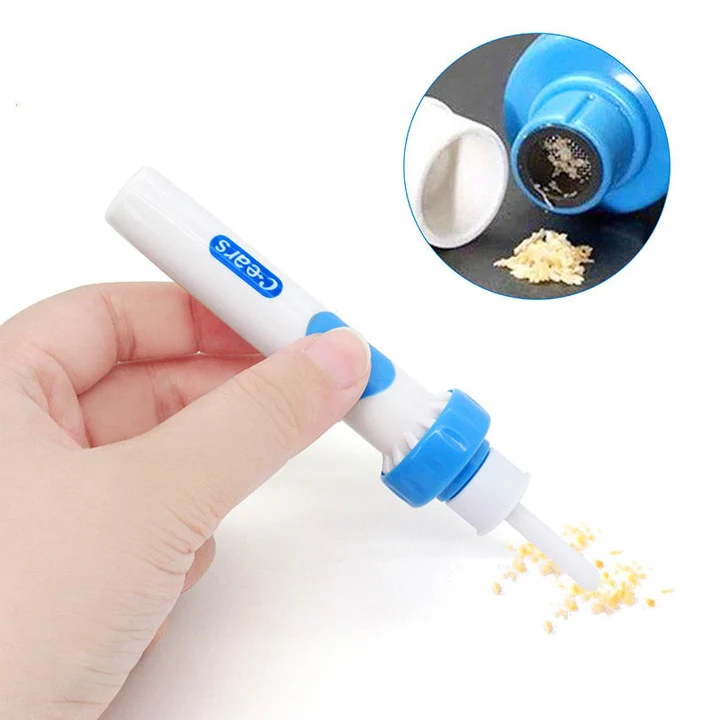 Portable electric ear wax remover providing gentle suction for effective ear debris removal.