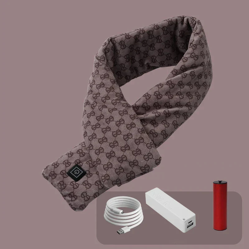 Stay warm with this rechargeable electric heated scarf. Ideal for cold weather & outdoor activities.