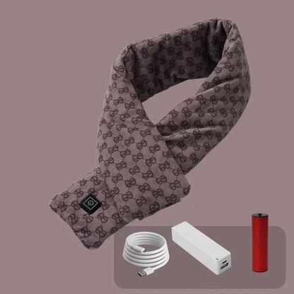 Stay warm with this rechargeable electric heated scarf. Ideal for cold weather & outdoor activities.