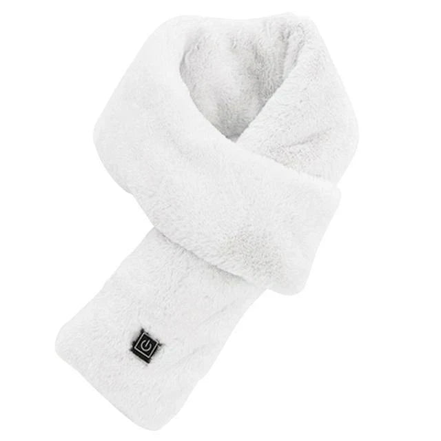 Close-up of the Merel electric heated scarf's soft fabric and discreet heating element.