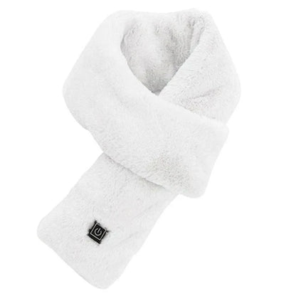 Close-up of the Merel electric heated scarf's soft fabric and discreet heating element.