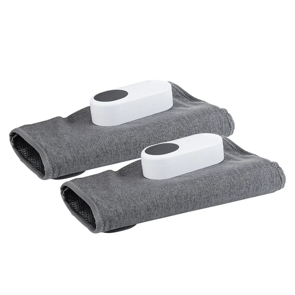 Portable electric leg massager folded for easy storage, offering convenient air compression therapy anywhere.