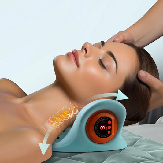 Unisex Electric Neck Stretcher & Cervical Massager for neck pain relief, muscle relaxation & spinal alignment.