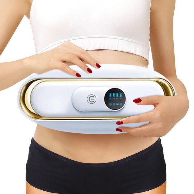 Unisex Electric Slimming Waist Massager for toning abs, burning belly fat. Rechargeable & portable vibration fitness device.
