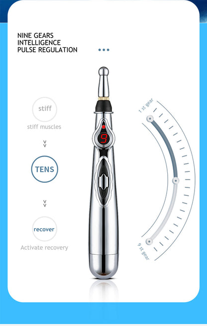 Unisex electronic acupuncture pen. Muscle relaxation & targeted pain relief with meridian therapy.