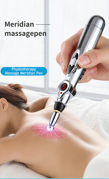 Portable electronic massager pen. Acupuncture for muscle pain relief, relaxation & stress.