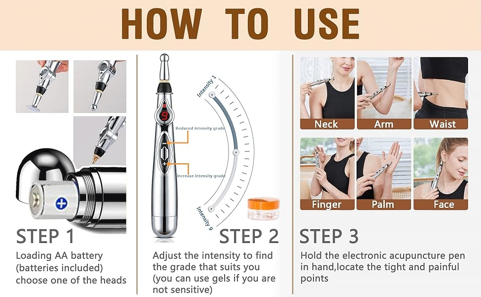 Unisex pain relief pen. Electronic acupuncture for muscle relaxation & stress reduction.