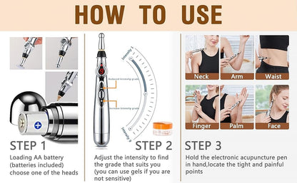 Unisex pain relief pen. Electronic acupuncture for muscle relaxation & stress reduction.