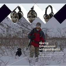 Hunting safety gear: black electronic shooting earmuffs & clear ballistic glasses side by side