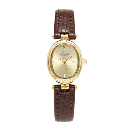 Versatile unisex watch, a stylish fashion accessory with a durable faux leather strap & elegant gold face. Casual or formal.