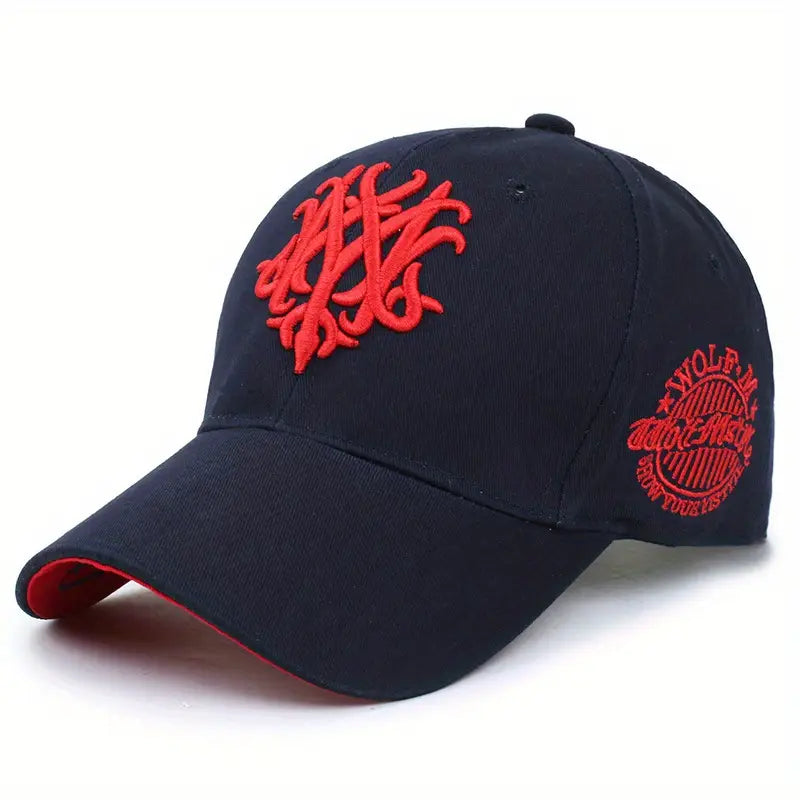 Comfortable & stylish embroidered unisex baseball cap, adjustable cotton, versatile accessory for any outfit.