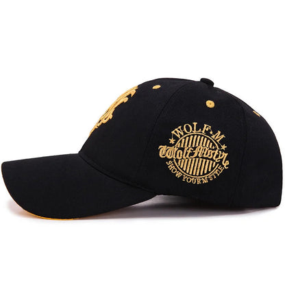 Stylish embroidered cotton baseball cap, unisex design, adjustable strap for casual & streetwear looks.