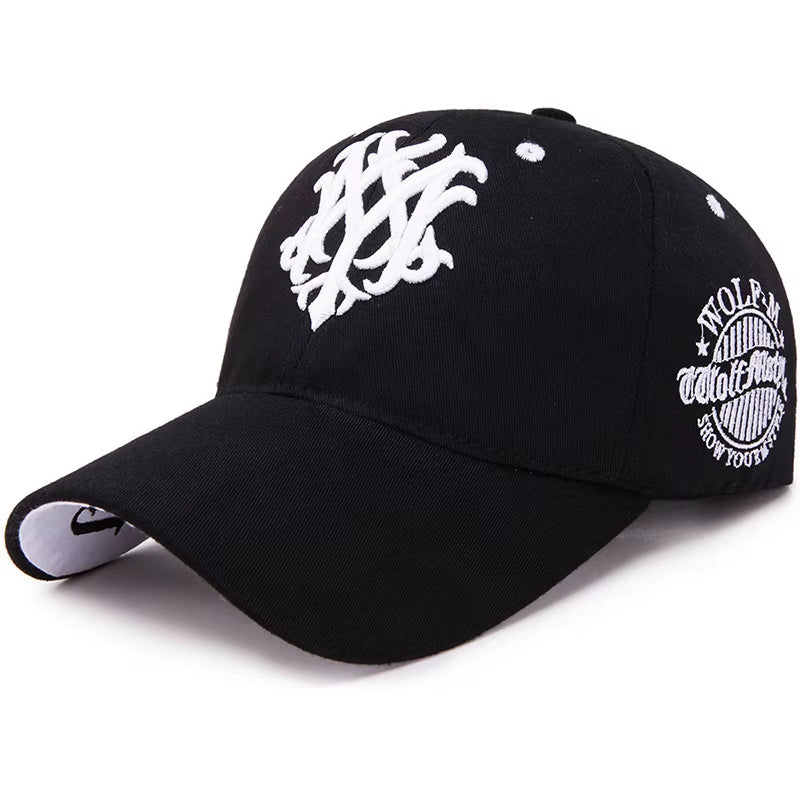 Unisex embroidered baseball cap, ideal streetwear accessory, adjustable for comfort and style.