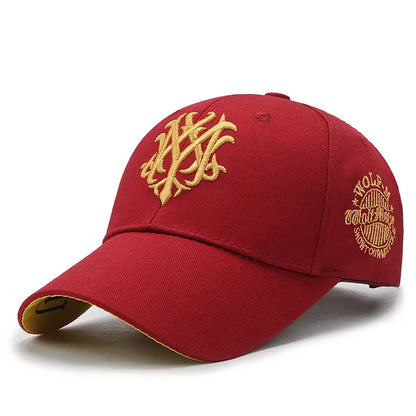 Trendy unisex embroidered cotton baseball cap, adjustable, essential headwear for modern streetwear.