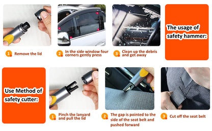 Ergonomic design car window breaker & seat belt cutter, a reliable emergency escape tool for all.