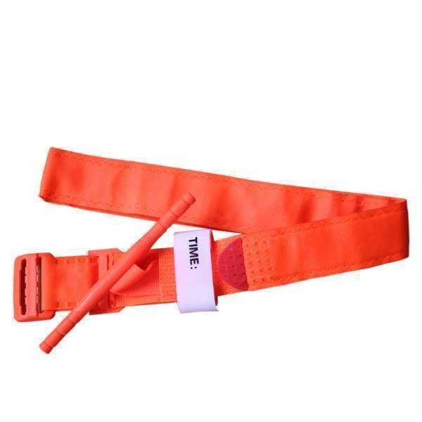 Compact and lightweight emergency tourniquet, perfect for carrying as part of outdoor first aid gear.
