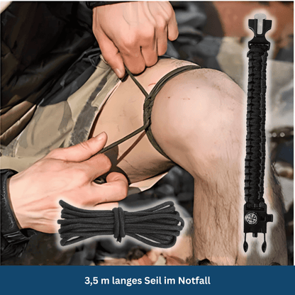 Tactical accessory: Unisex survival paracord bracelet with integrated emergency whistle and knife