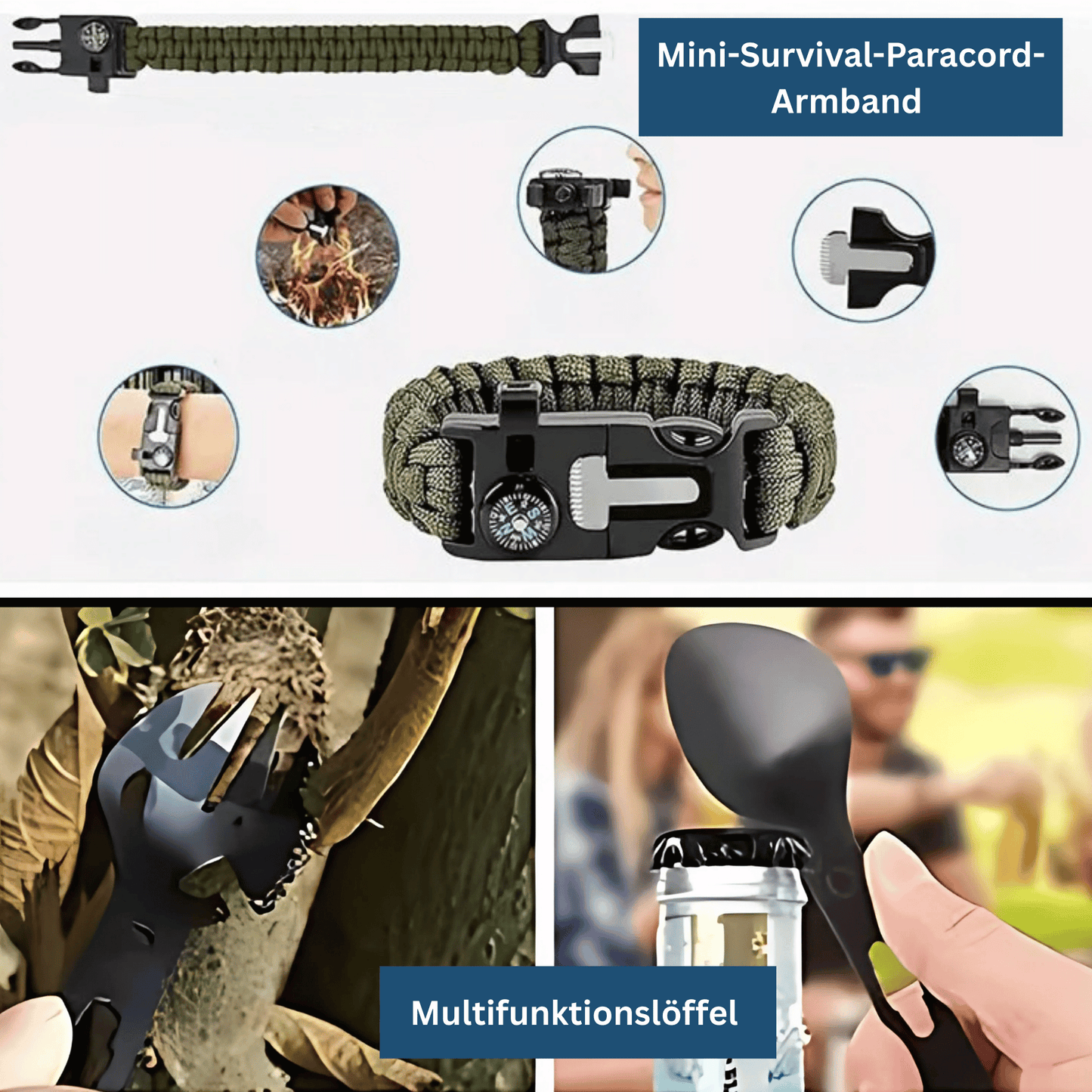 Portable unisex survival kit for camping, hiking, and essential emergency preparedness