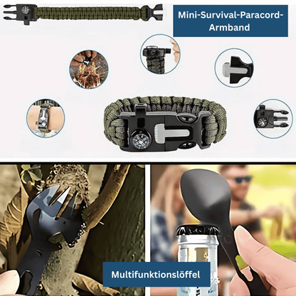 Portable unisex survival kit for camping, hiking, and essential emergency preparedness