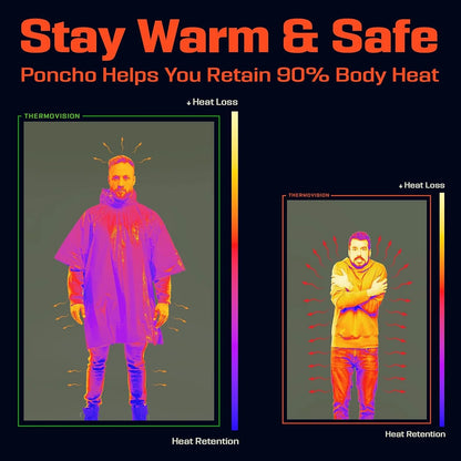 Close-up of the waterproof fabric of a silver emergency thermal poncho, rain protection
