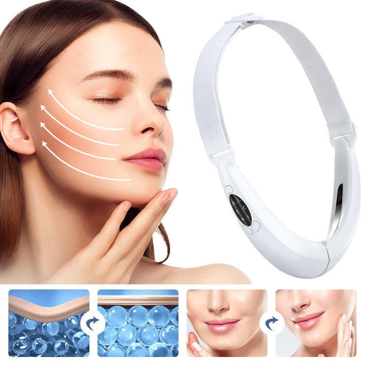 Sleek unisex EMS face device with LED therapy lights for comprehensive skin care.