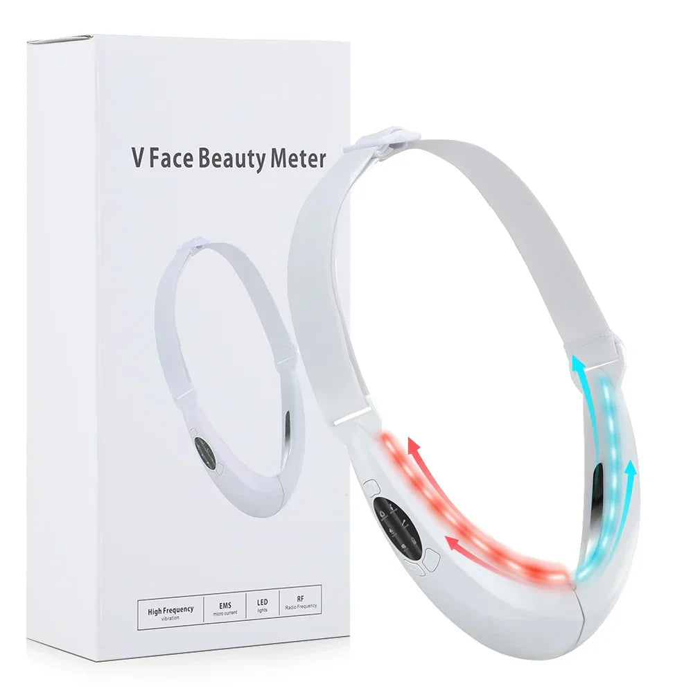 Achieve a youthful, sculpted look with this EMS & LED anti-aging facial tightening device.