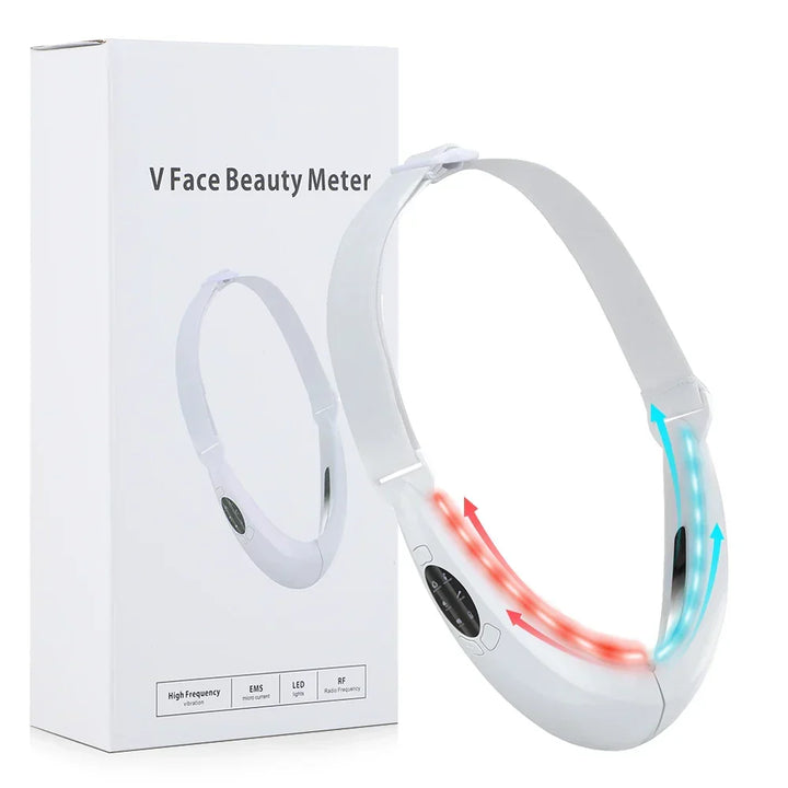 Achieve a youthful, sculpted look with this EMS & LED anti-aging facial tightening device.